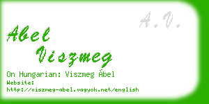 abel viszmeg business card